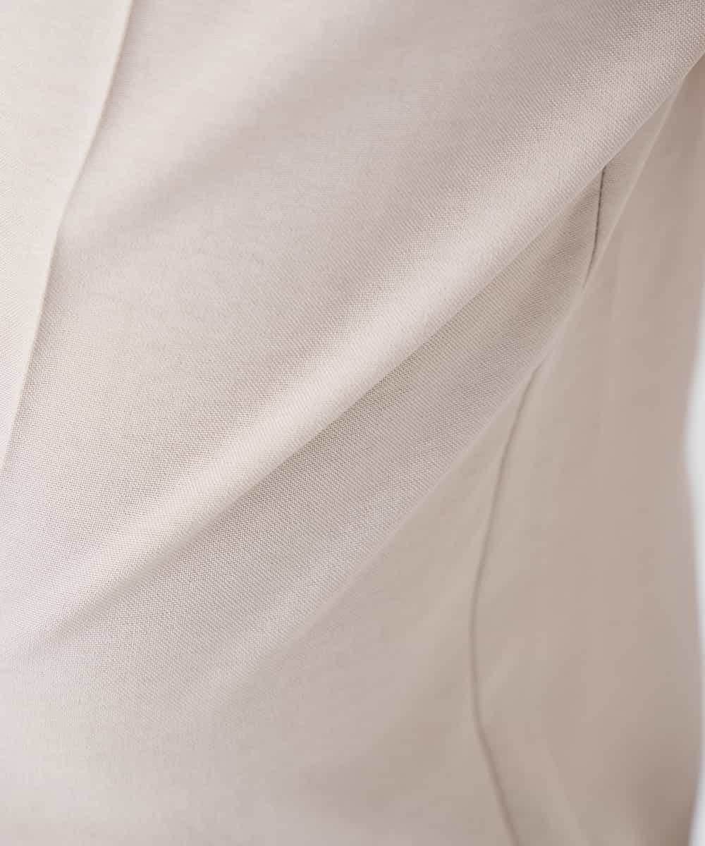 K2LGD11059 a.v.v(アー・ヴェ・ヴェ) 【接触冷感/UVカット】リネンライク2タックワイドパンツ【セットアップ対応/アンチピリング】 ネイビー