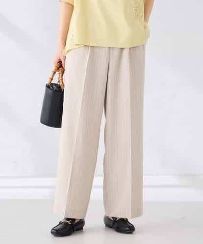 K2LGD11059 a.v.v 【接触冷感/UVカット】リネンライク2タックワイドパンツ【セットアップ対応/アンチピリング】