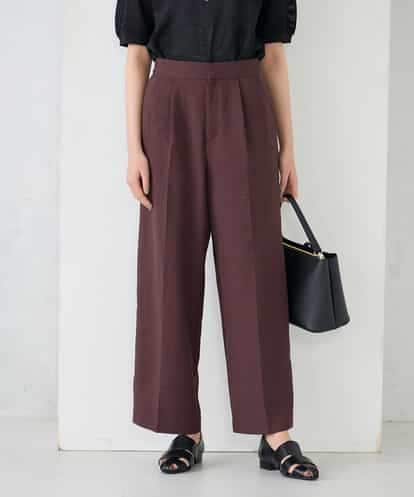 K2LGD11059 a.v.v 【接触冷感/UVカット】リネンライク2タックワイドパンツ【セットアップ対応/アンチピリング】