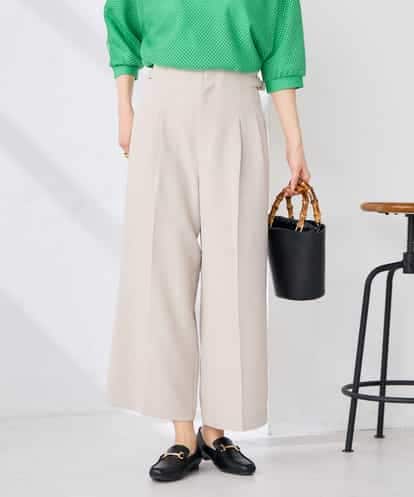 K2LGD19059 a.v.v 【接触冷感/UVカット】リネンライククロップドパンツ【セットアップ対応/アンチピリング】