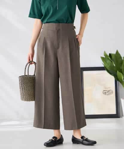 K2LGD19059 a.v.v 【接触冷感/UVカット】リネンライククロップドパンツ【セットアップ対応/アンチピリング】