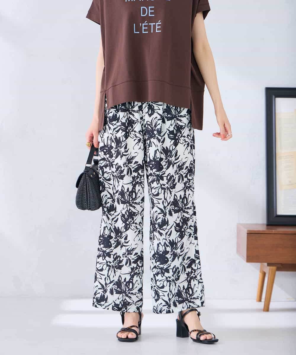 K2LGD36059 a.v.v(アー・ヴェ・ヴェ) イージープリントワイドパンツ アイボリー