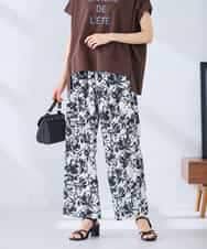 K2LGD36059 a.v.v(アー・ヴェ・ヴェ) イージープリントワイドパンツ アイボリー