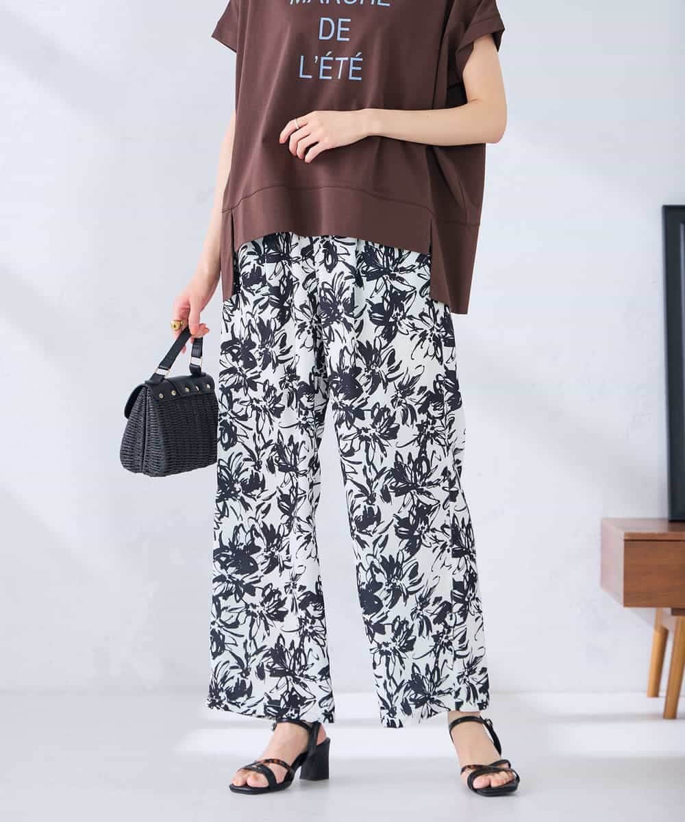 K2LGD36059 a.v.v(アー・ヴェ・ヴェ) イージープリントワイドパンツ アイボリー