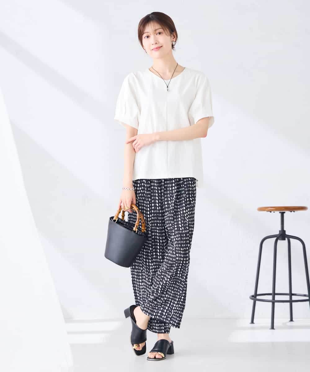 K2LGD36059 a.v.v(アー・ヴェ・ヴェ) イージープリントワイドパンツ アイボリー