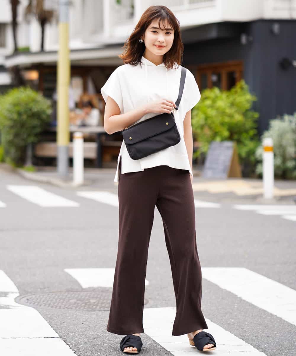 K2LGG33039 a.v.v(アー・ヴェ・ヴェ) リブカットパンツ ブラウン