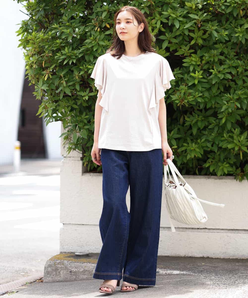 K2LGM11049 a.v.v(アー・ヴェ・ヴェ) デニムワイドパンツ ネイビー