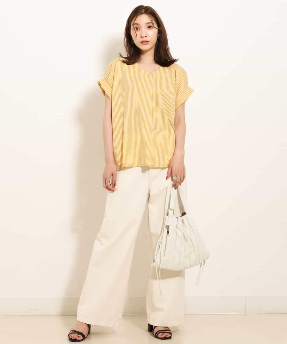 K2LGM11049 a.v.v(アー・ヴェ・ヴェ) デニムワイドパンツ ネイビー
