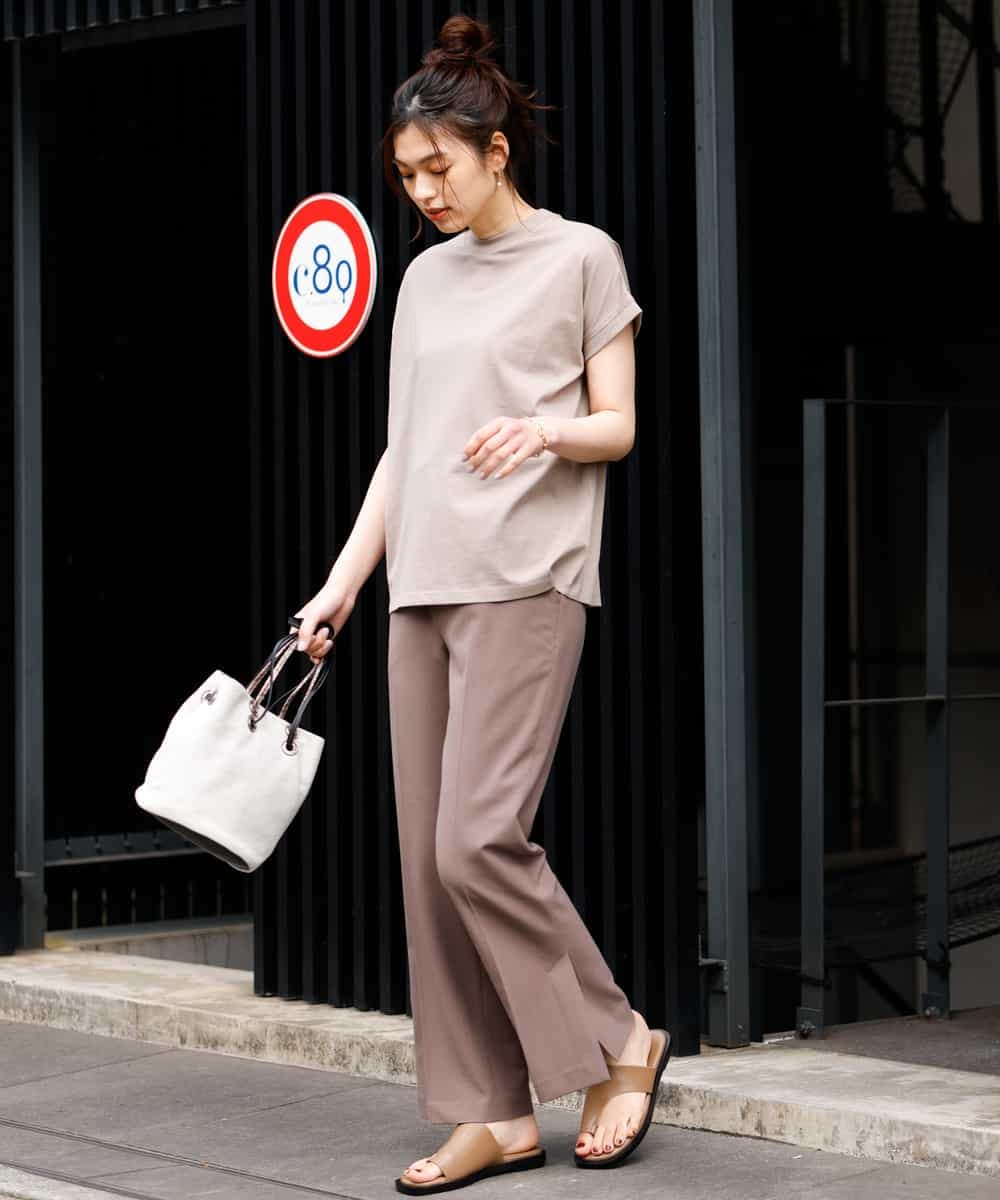 K2LGM37049 a.v.v(アー・ヴェ・ヴェ) ストレッチフレアパンツ ブラウン