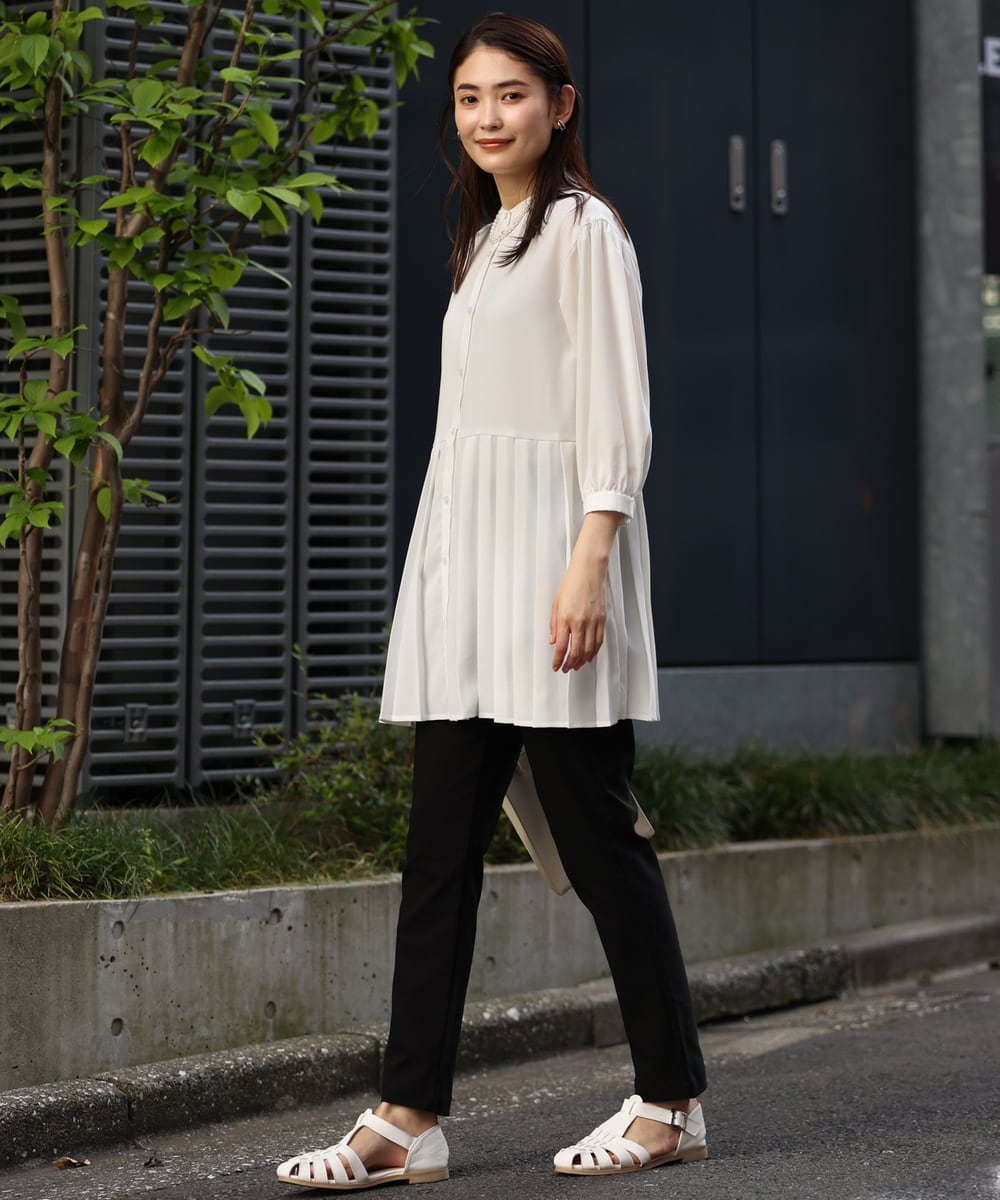 K2LGP01039 a.v.v(アー・ヴェ・ヴェ) ハイパーストレッチ美脚スリムパンツ ライトグレー