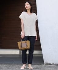 K2LGP08049 a.v.v(アー・ヴェ・ヴェ) デニムテーパードパンツ ネイビー