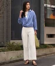 K2LGP12049 a.v.v(アー・ヴェ・ヴェ) ライトオンスカラーデニムワイドパンツ ベージュ