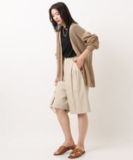 K2LGS21059 a.v.v(アー・ヴェ・ヴェ) 麻調ハーフパンツ ブラック