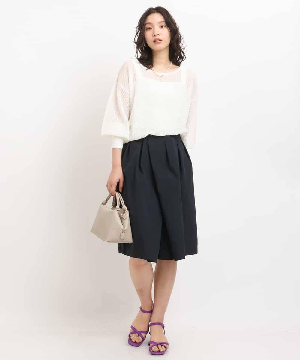 K2LGS25054 a.v.v(アー・ヴェ・ヴェ) タックインキュロットパンツ ネイビー