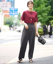 K2LGV31054 a.v.v(アー・ヴェ・ヴェ) ベルテッドハイウエストセミワイドパンツ ダークグレー