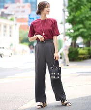 K2LGV31054 a.v.v(アー・ヴェ・ヴェ) ベルテッドハイウエストセミワイドパンツ ダークグレー