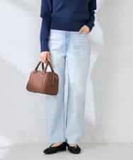 K2LHD08059 a.v.v(アー・ヴェ・ヴェ) サマーストレッチデニムストレートパンツ ライトブルー