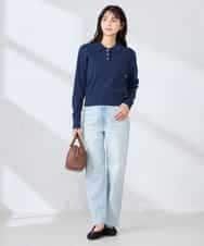 K2LHD08059 a.v.v(アー・ヴェ・ヴェ) サマーストレッチデニムストレートパンツ ライトブルー