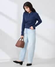 K2LHD08059 a.v.v(アー・ヴェ・ヴェ) サマーストレッチデニムストレートパンツ ライトブルー