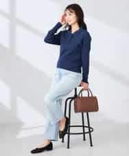 K2LHD08059 a.v.v(アー・ヴェ・ヴェ) サマーストレッチデニムストレートパンツ ライトブルー