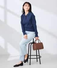 K2LHD08059 a.v.v(アー・ヴェ・ヴェ) サマーストレッチデニムストレートパンツ ライトブルー