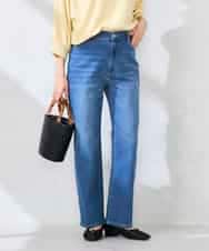 K2LHD08059 a.v.v(アー・ヴェ・ヴェ) サマーストレッチデニムストレートパンツ ライトブルー