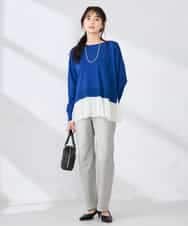 K2LHD08059 a.v.v(アー・ヴェ・ヴェ) サマーストレッチデニムストレートパンツ ライトブルー