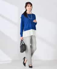 K2LHD08059 a.v.v(アー・ヴェ・ヴェ) サマーストレッチデニムストレートパンツ ライトブルー