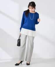 K2LHD08059 a.v.v(アー・ヴェ・ヴェ) サマーストレッチデニムストレートパンツ ライトブルー