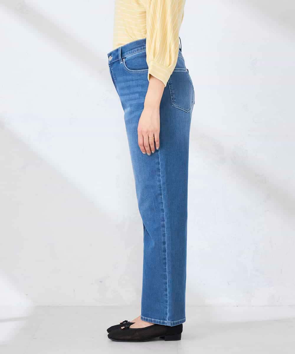 K2LHD08059 a.v.v(アー・ヴェ・ヴェ) サマーストレッチデニムストレートパンツ ライトブルー