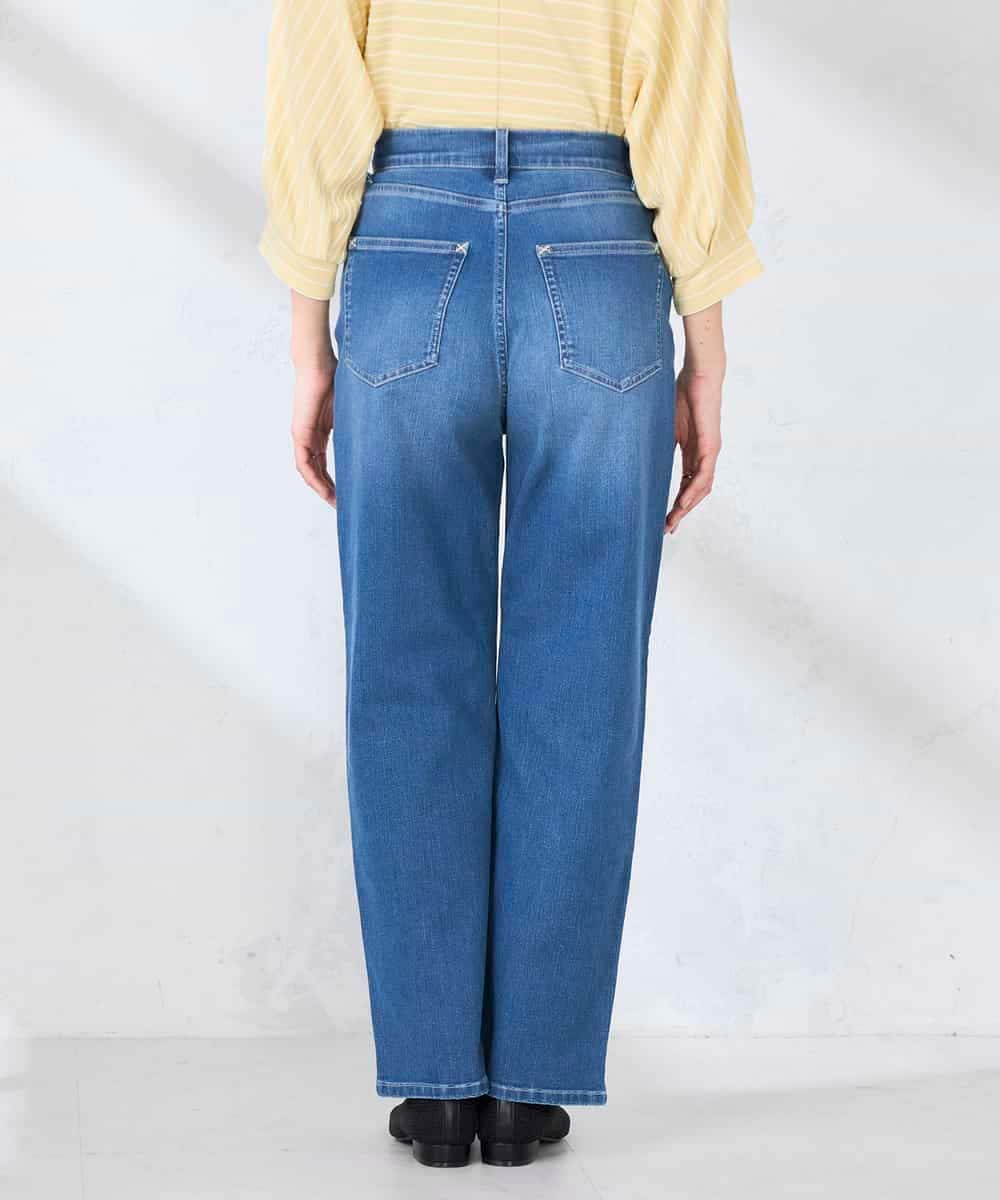 K2LHD08059 a.v.v(アー・ヴェ・ヴェ) サマーストレッチデニムストレートパンツ ライトブルー