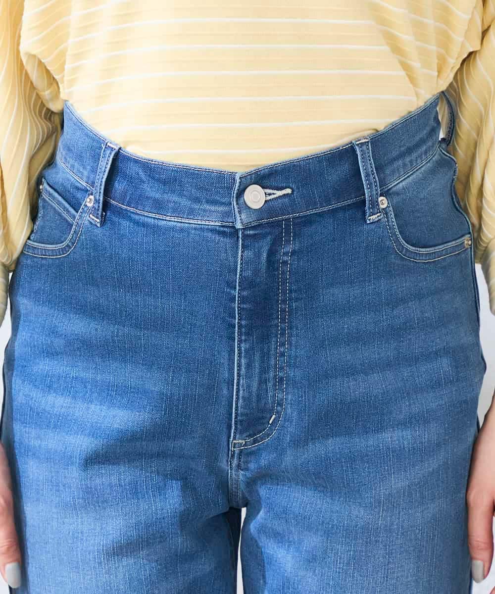 K2LHD08059 a.v.v(アー・ヴェ・ヴェ) サマーストレッチデニムストレートパンツ ライトブルー