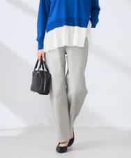 K2LHD08059 a.v.v(アー・ヴェ・ヴェ) サマーストレッチデニムストレートパンツ ライトグレー