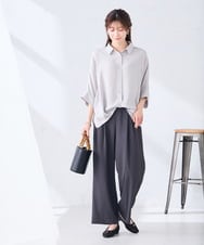 K2LHD41054 a.v.v(アー・ヴェ・ヴェ) 2タックワイドパンツ【セットアップ対応】 グレージュ