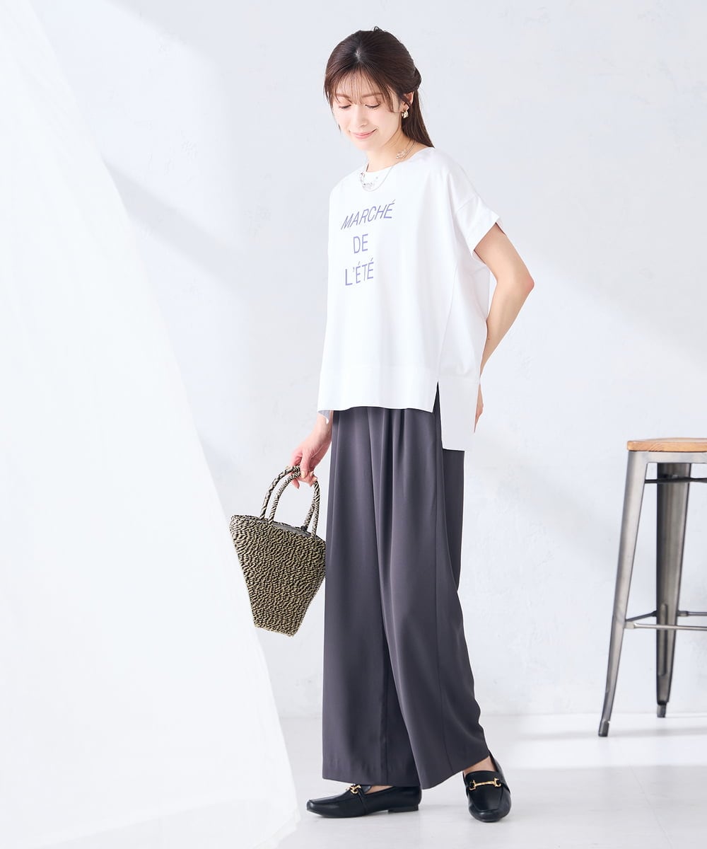 K2LHD41054 a.v.v(アー・ヴェ・ヴェ) 2タックワイドパンツ【セットアップ対応】 グレージュ