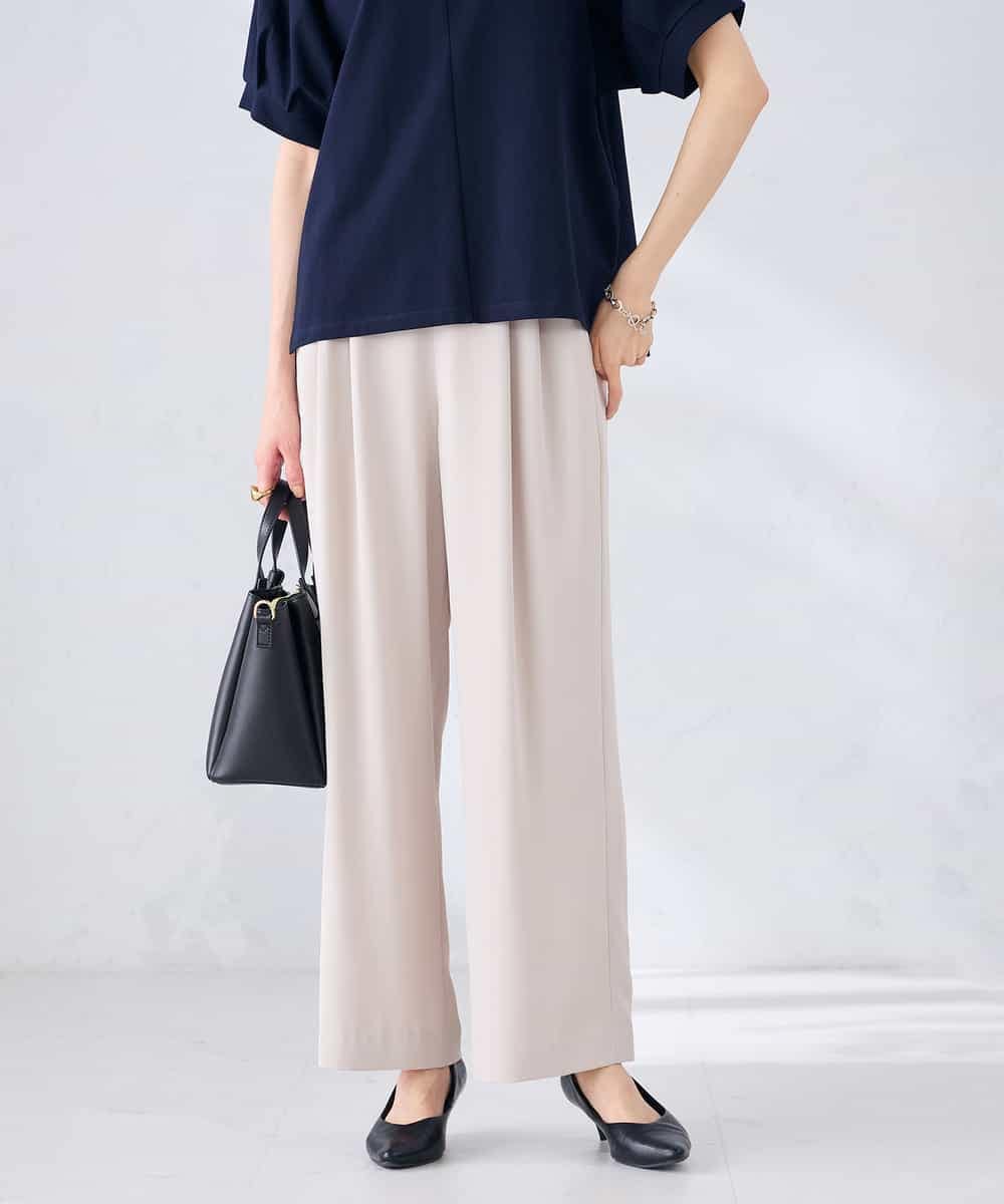 K2LHD41054 a.v.v(アー・ヴェ・ヴェ) 2タックワイドパンツ【セットアップ対応】 グレージュ