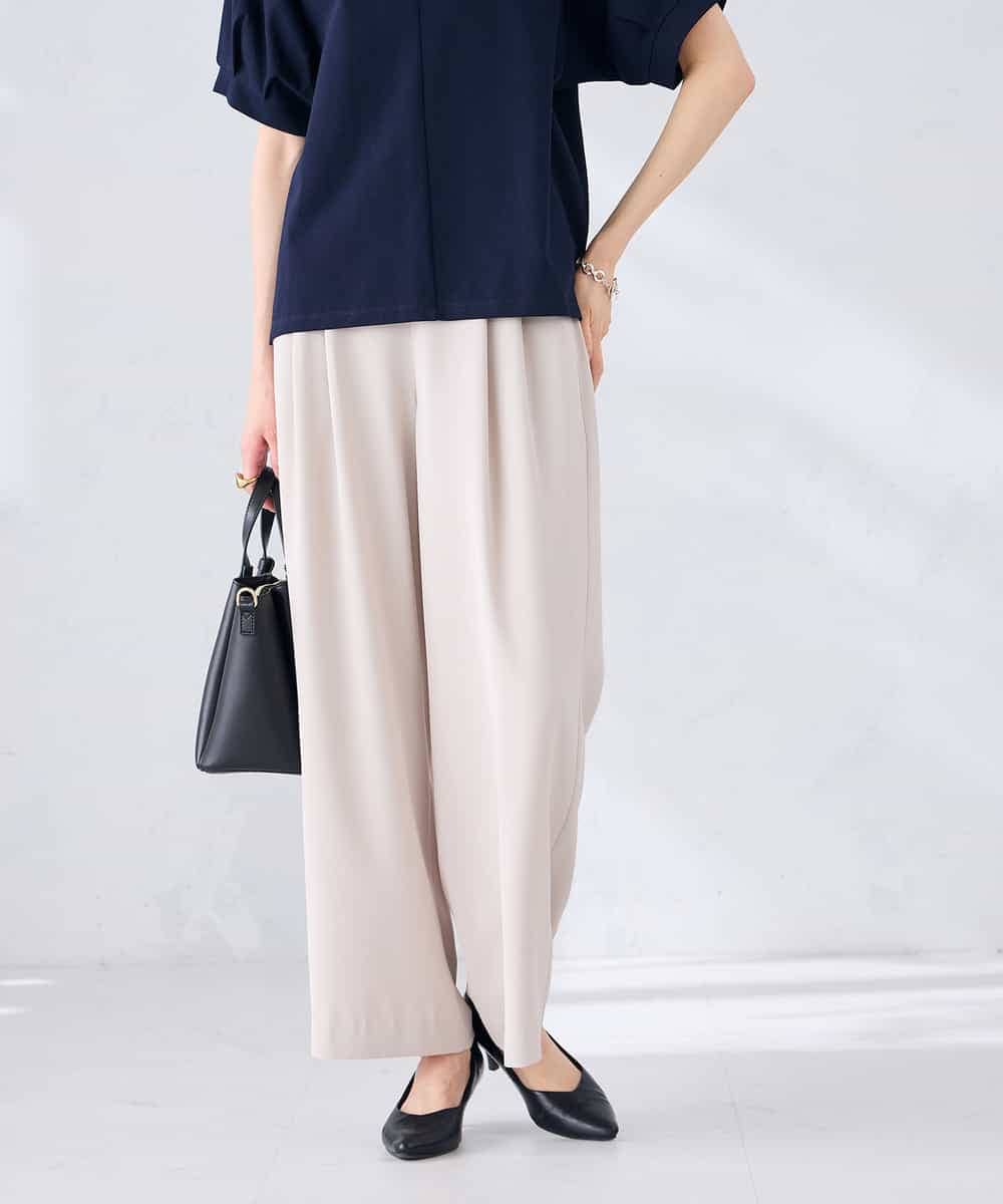 K2LHD41054 a.v.v(アー・ヴェ・ヴェ) 2タックワイドパンツ【セットアップ対応】 グレージュ