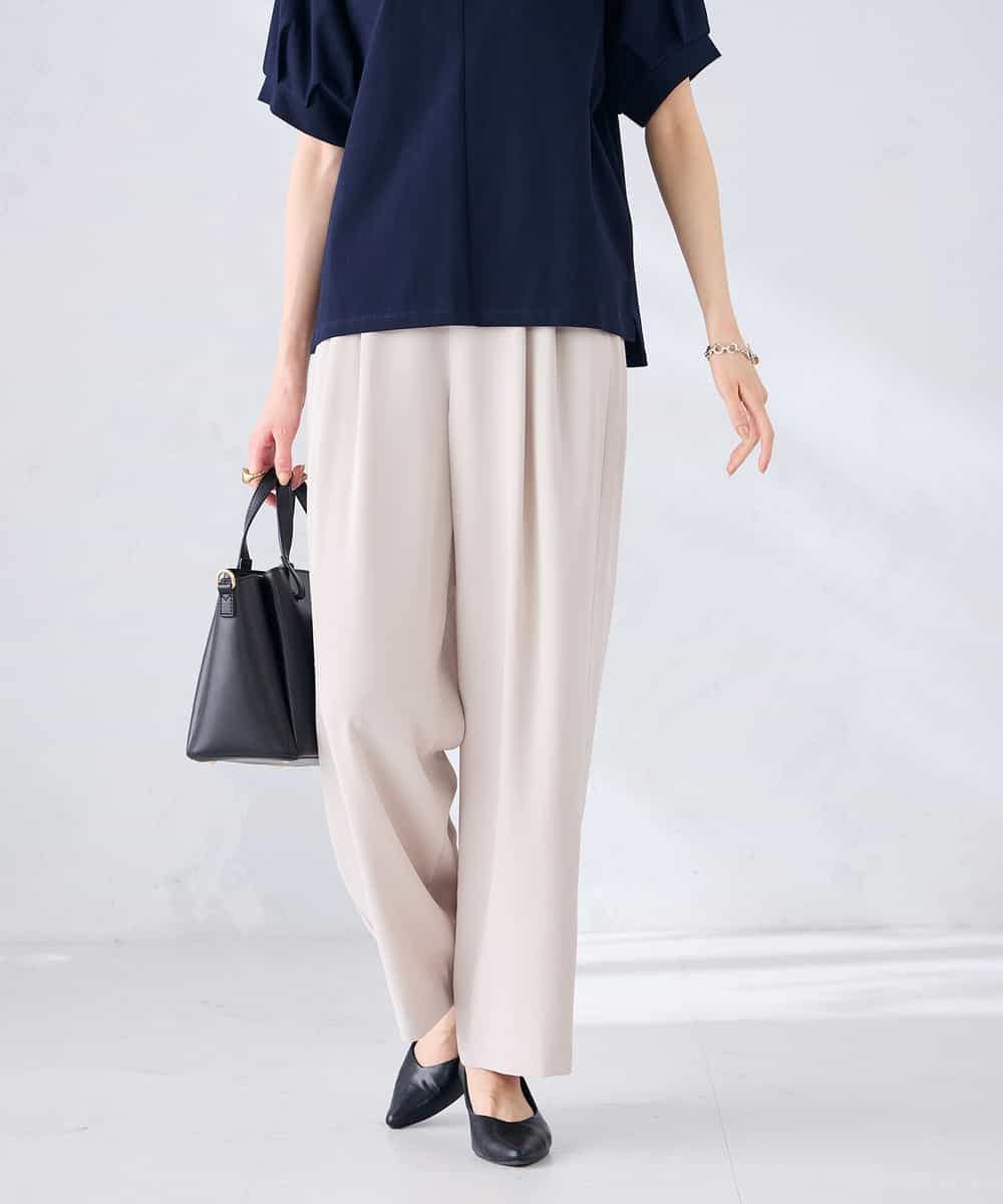 K2LHD41054 a.v.v(アー・ヴェ・ヴェ) 2タックワイドパンツ【セットアップ対応】 グレージュ