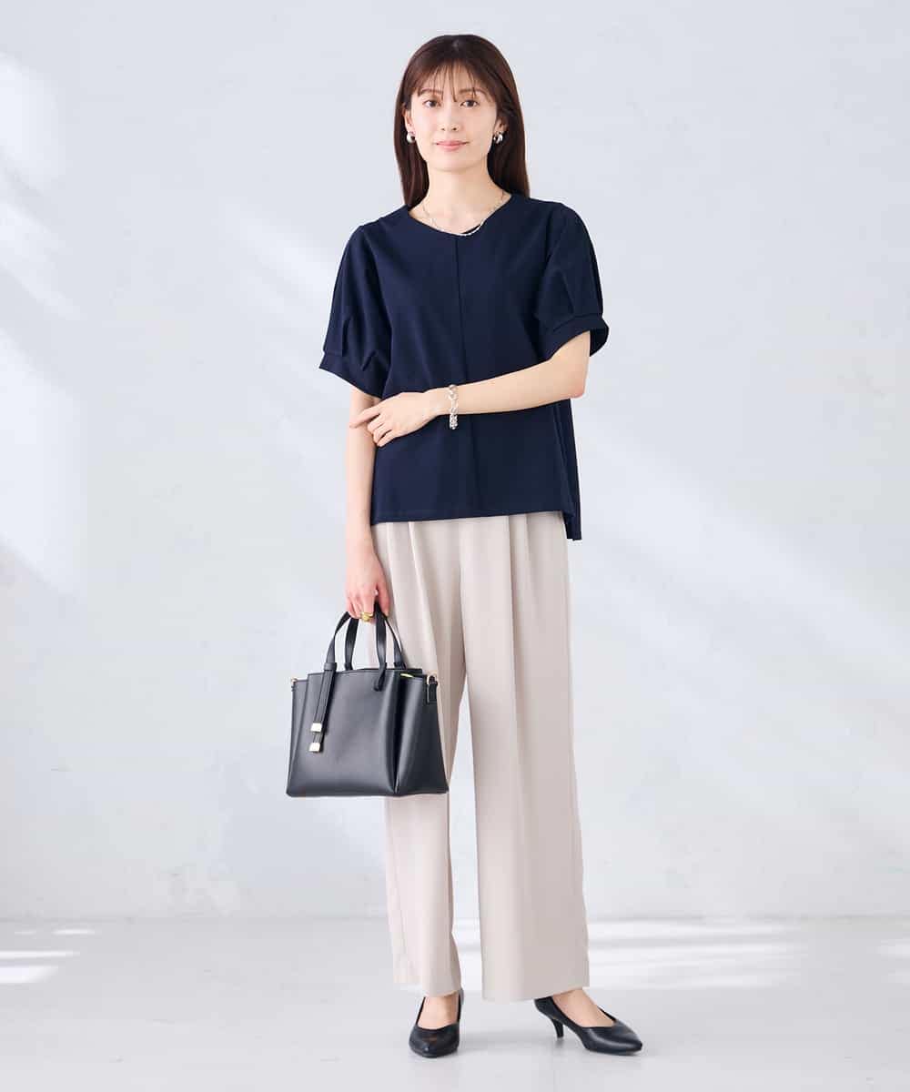 K2LHD41054 a.v.v(アー・ヴェ・ヴェ) 2タックワイドパンツ【セットアップ対応】 グレージュ