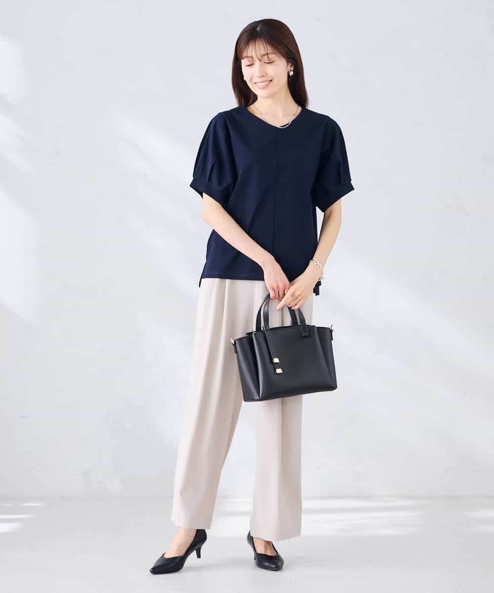 K2LHD41054 a.v.v(アー・ヴェ・ヴェ) 2タックワイドパンツ【セットアップ対応】 グレージュ