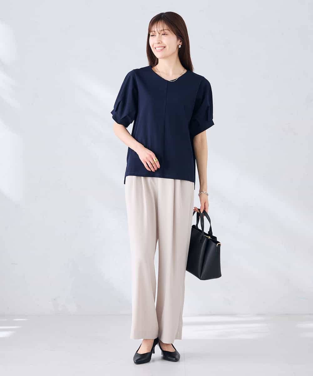 K2LHD41054 a.v.v(アー・ヴェ・ヴェ) 2タックワイドパンツ【セットアップ対応】 グレージュ