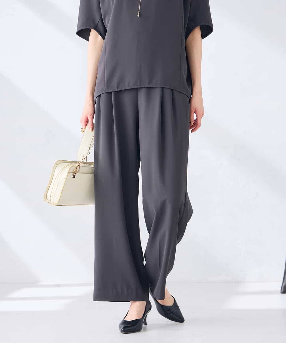 K2LHD41054 a.v.v(アー・ヴェ・ヴェ) 2タックワイドパンツ【セットアップ対応】 グレージュ