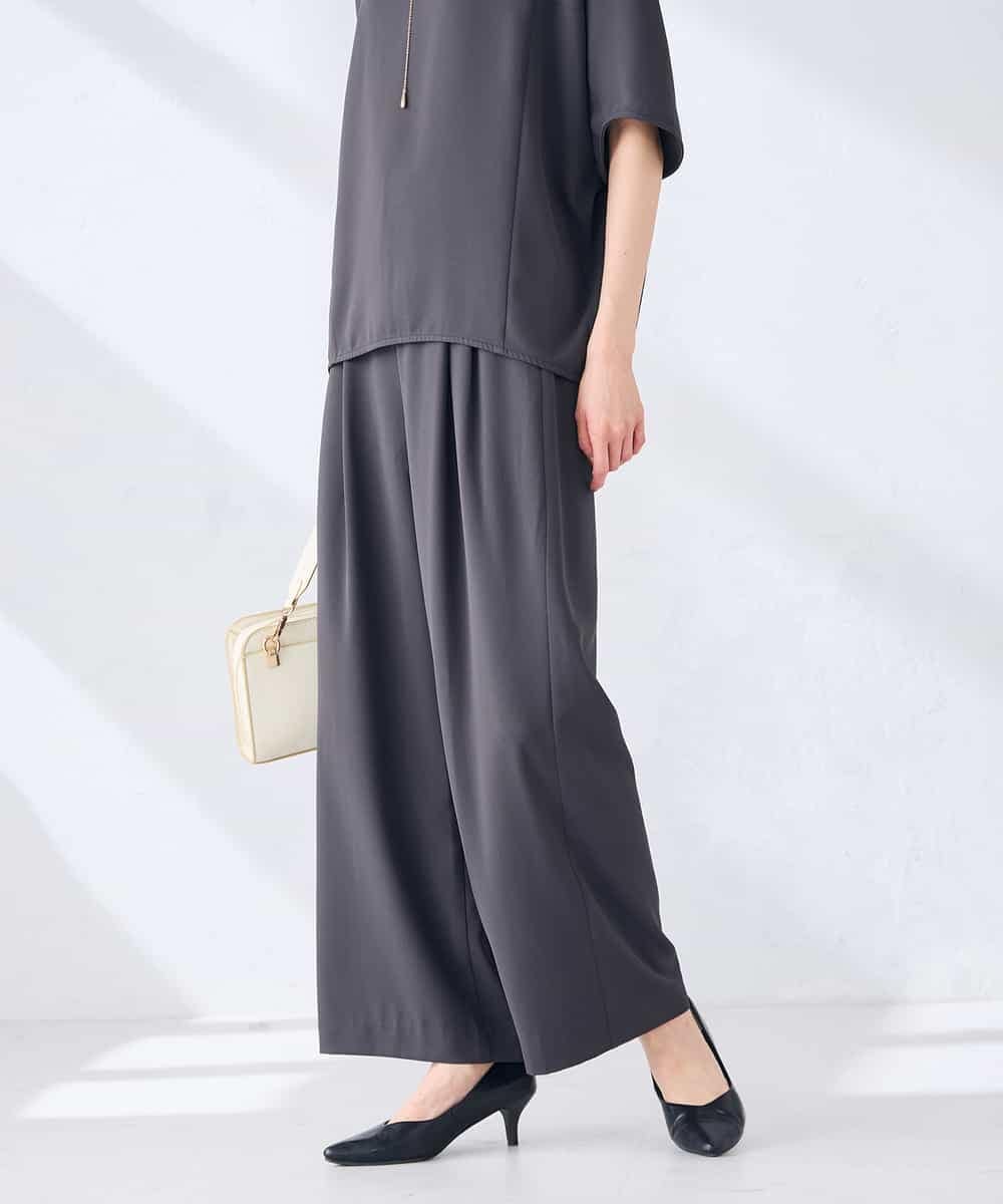 K2LHD41054 a.v.v(アー・ヴェ・ヴェ) 2タックワイドパンツ【セットアップ対応】 グレージュ