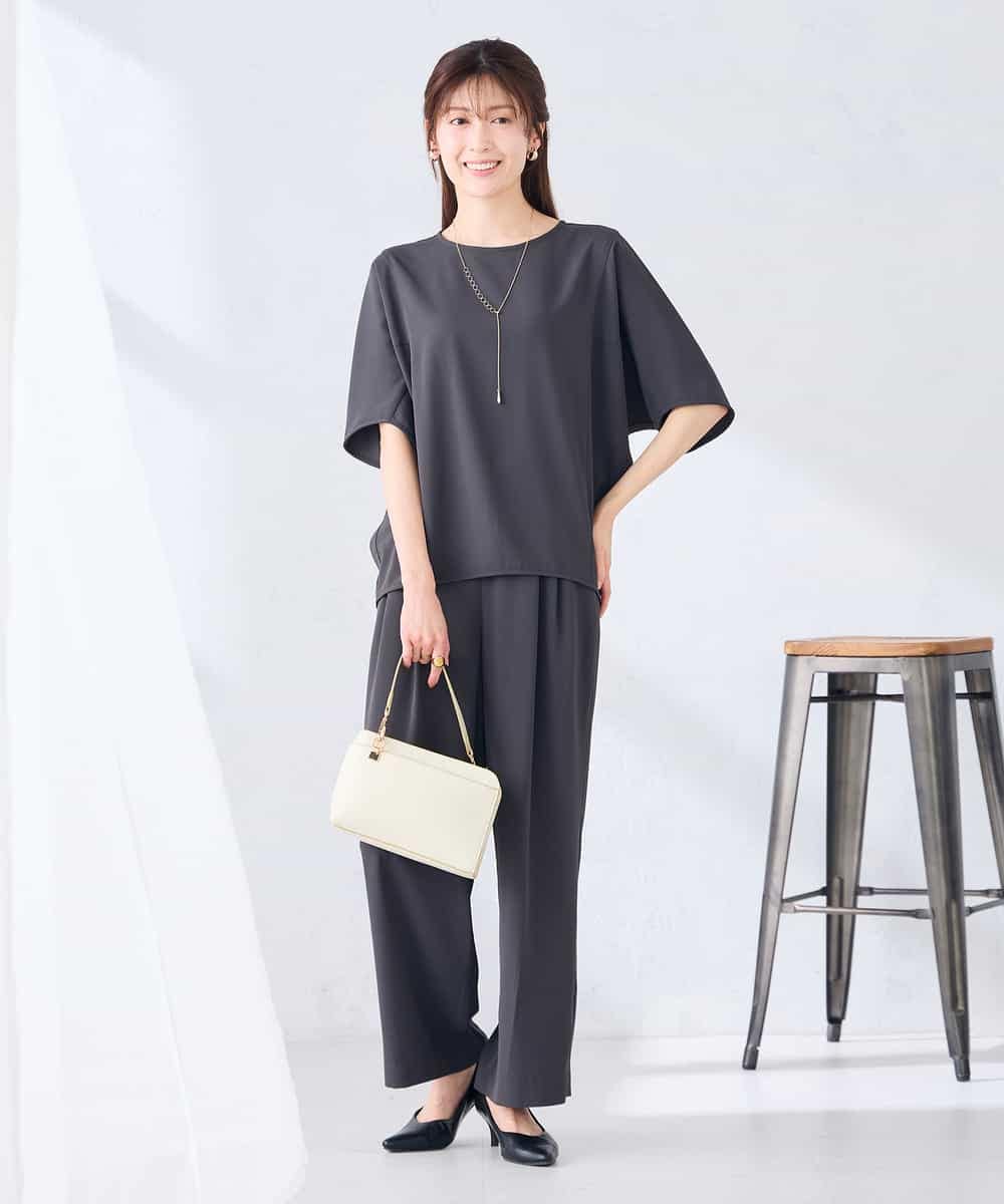 K2LHD41054 a.v.v(アー・ヴェ・ヴェ) 2タックワイドパンツ【セットアップ対応】 グレージュ