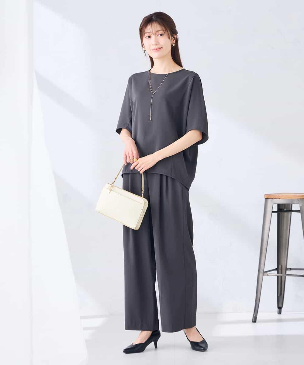 K2LHD41054 a.v.v(アー・ヴェ・ヴェ) 2タックワイドパンツ【セットアップ対応】 グレージュ