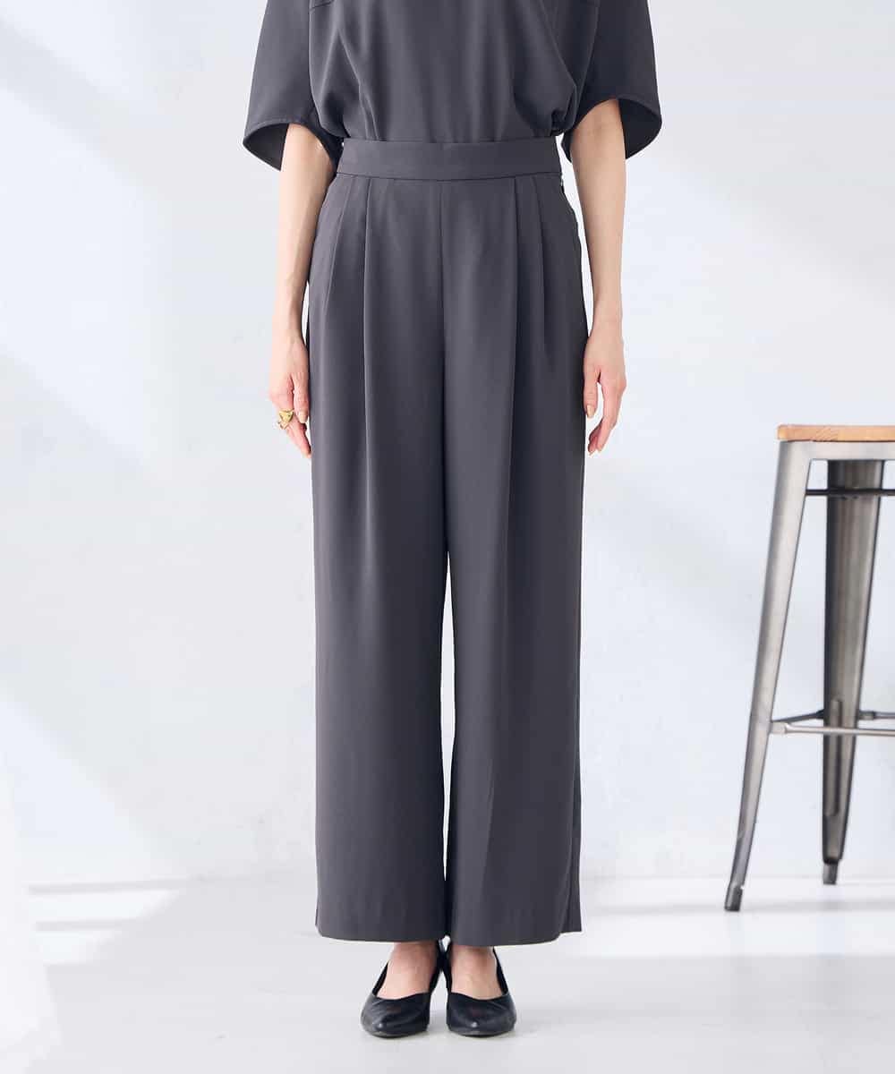 K2LHD41054 a.v.v(アー・ヴェ・ヴェ) 2タックワイドパンツ【セットアップ対応】 グレージュ