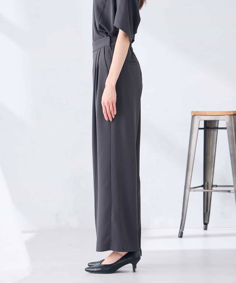 K2LHD41054 a.v.v(アー・ヴェ・ヴェ) 2タックワイドパンツ【セットアップ対応】 グレージュ