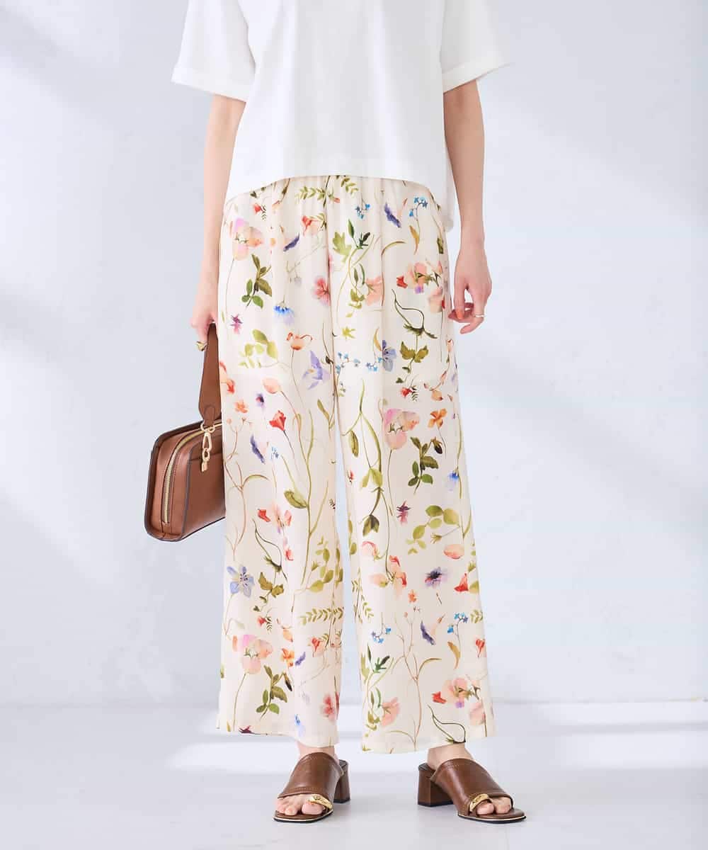 K2LHD43059 a.v.v(アー・ヴェ・ヴェ) プリントワイドイージーパンツ アイボリー