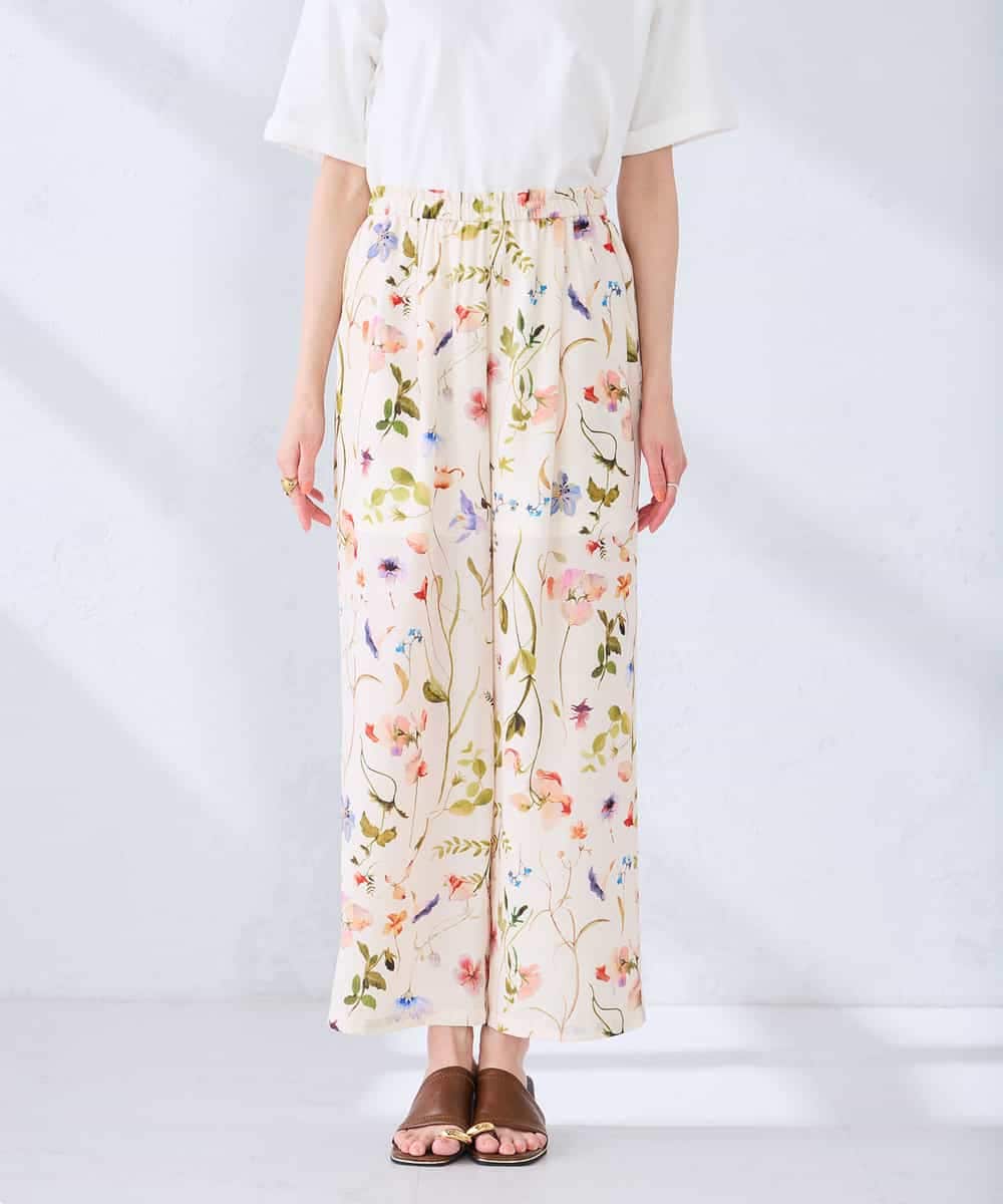 K2LHD43059 a.v.v(アー・ヴェ・ヴェ) プリントワイドイージーパンツ アイボリー