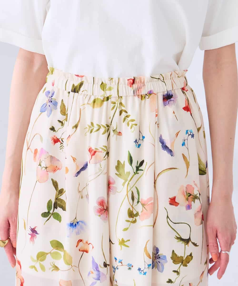 K2LHD43059 a.v.v(アー・ヴェ・ヴェ) プリントワイドイージーパンツ アイボリー